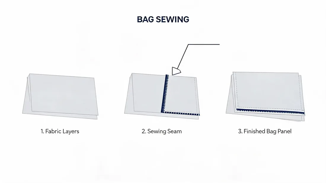 sewing bags on a Chinese bag manufacturer